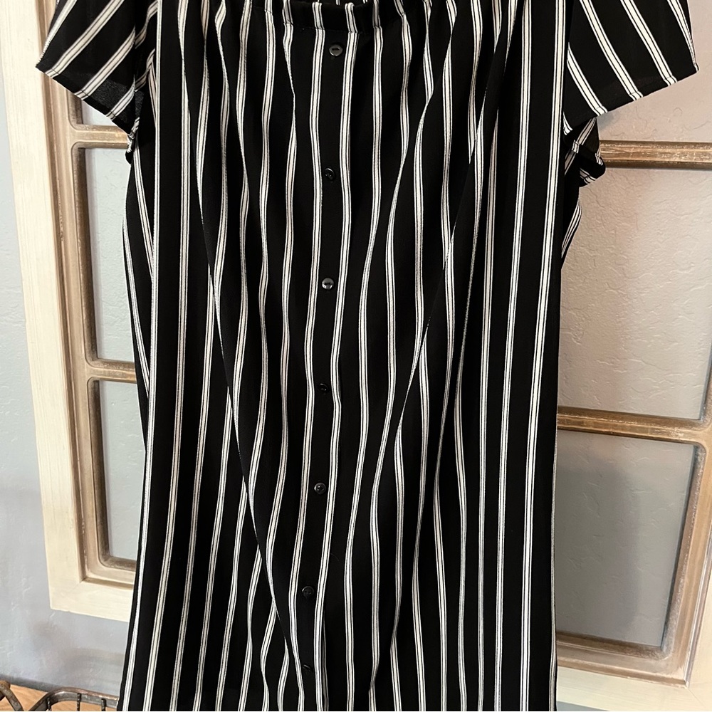 *SOLD* Striped Off The Shoulder Blouse - Picture 6 of 7